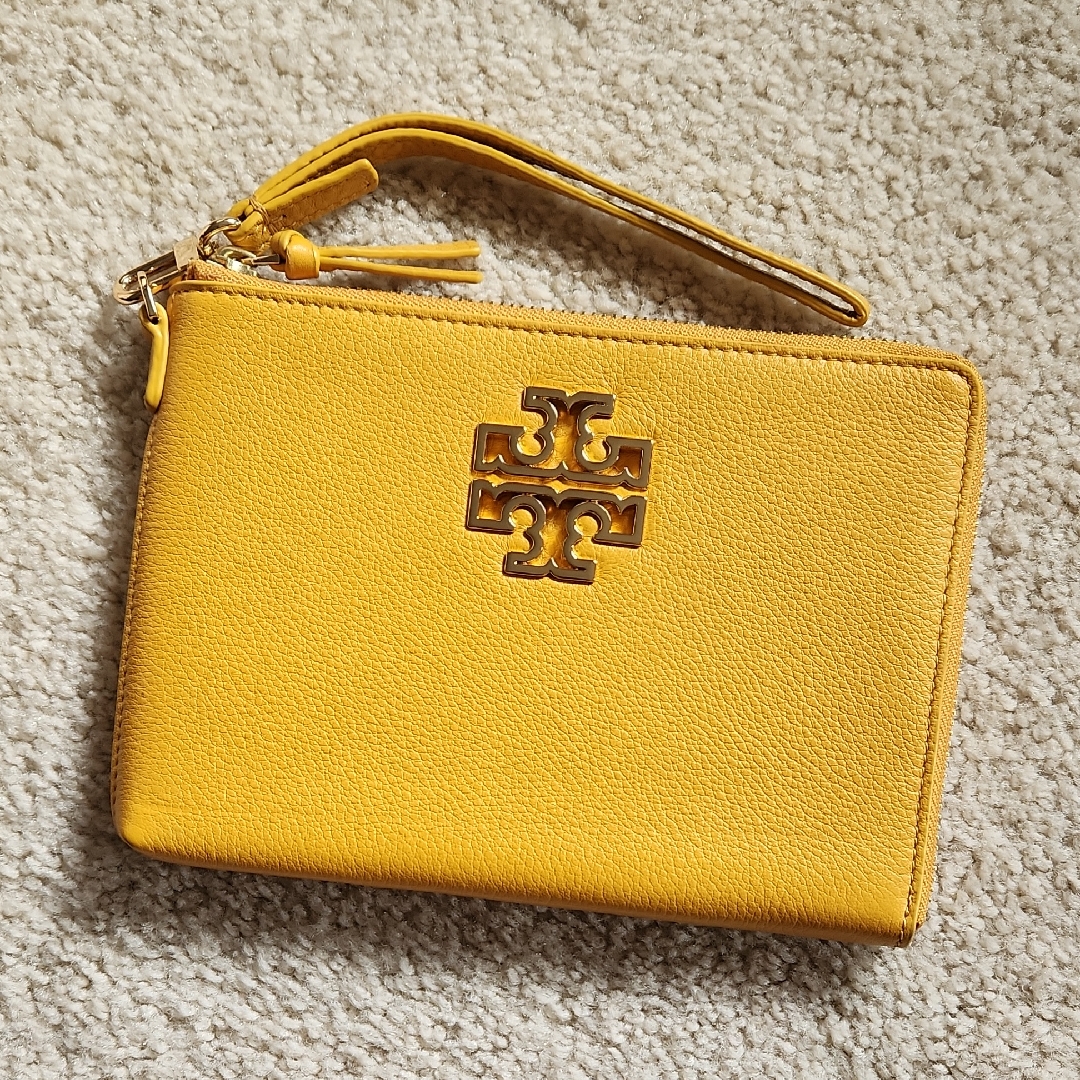 Tory Burch Britten Yellow/Gold Wristlet